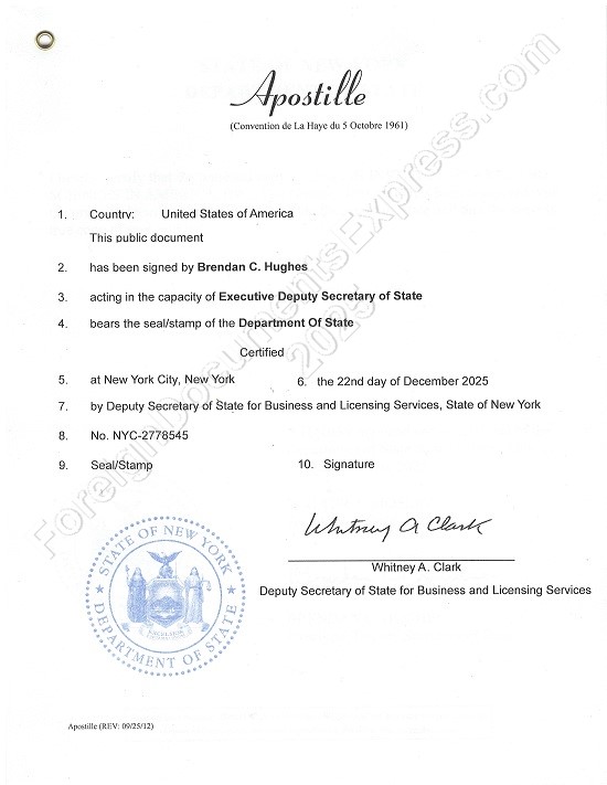 New York apostille Hague apostille from New York